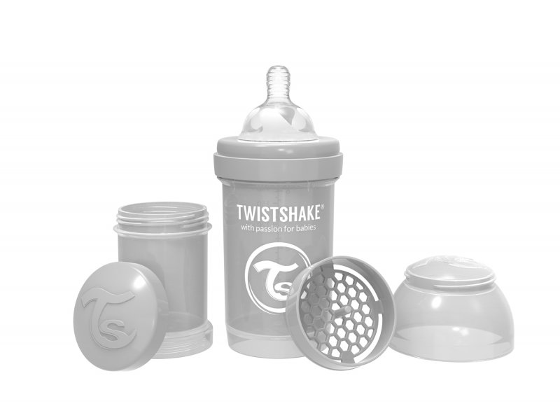 

Бутылочка Twistshake Pastel антиколиковая для кормления 180 мл серый