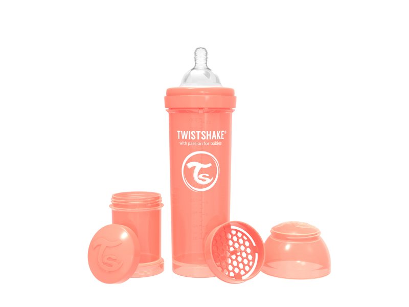 

Бутылочка Twistshake Pastel антиколиковая для кормления 330 мл персиковый
