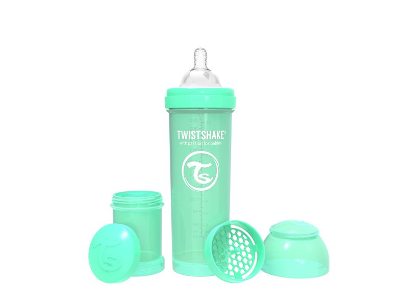 

Бутылочка Twistshake Pastel антиколиковая для кормления 330 мл зеленый
