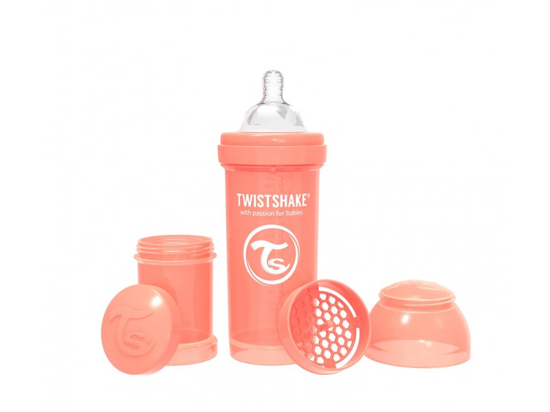 

Бутылочка Twistshake Pastel антиколиковая для кормления 260 мл персиковый