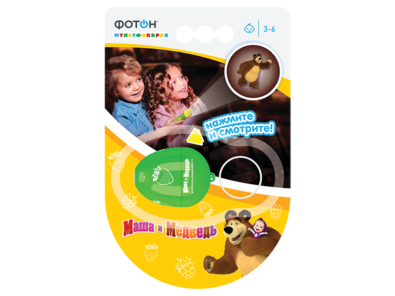 

Мультфонарик-брелок Фотон, Маша и Медведь, КР-0903-1 зеленый