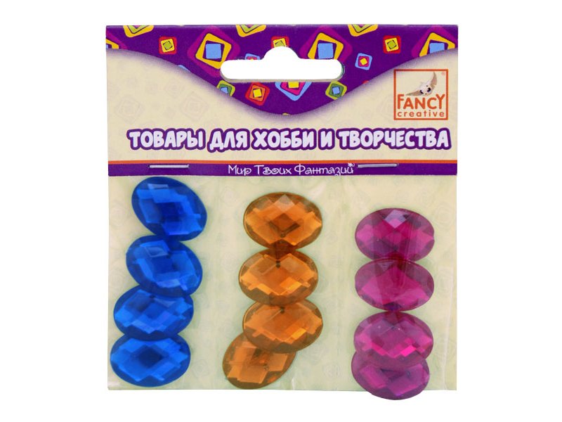

Камни Fancy Creative самоклеящиеся Овалы разноцветные, 1,3*1,6 см, 12 шт.
