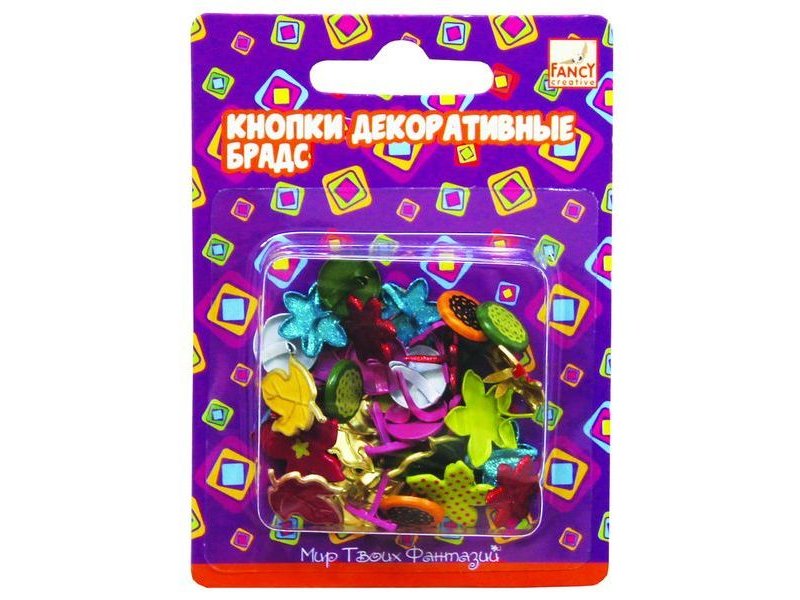 

Кнопки Fancy Creative декоративные Брадс, 12-21 мм, 32 шт.
