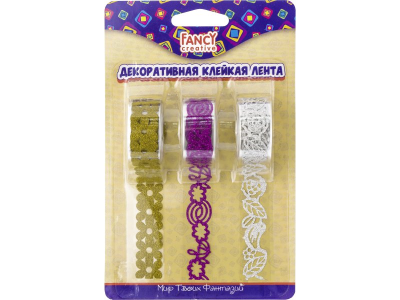 

Лента Fancy Creative клейкая декоративная Блеск-1, 18 мм*1.5 м, 3 шт.