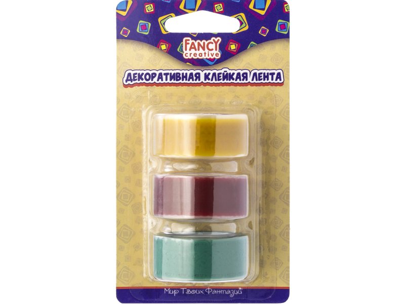 

Лента Fancy Creative клейкая декоративная Лето, 18 мм*10 м, 3 шт.