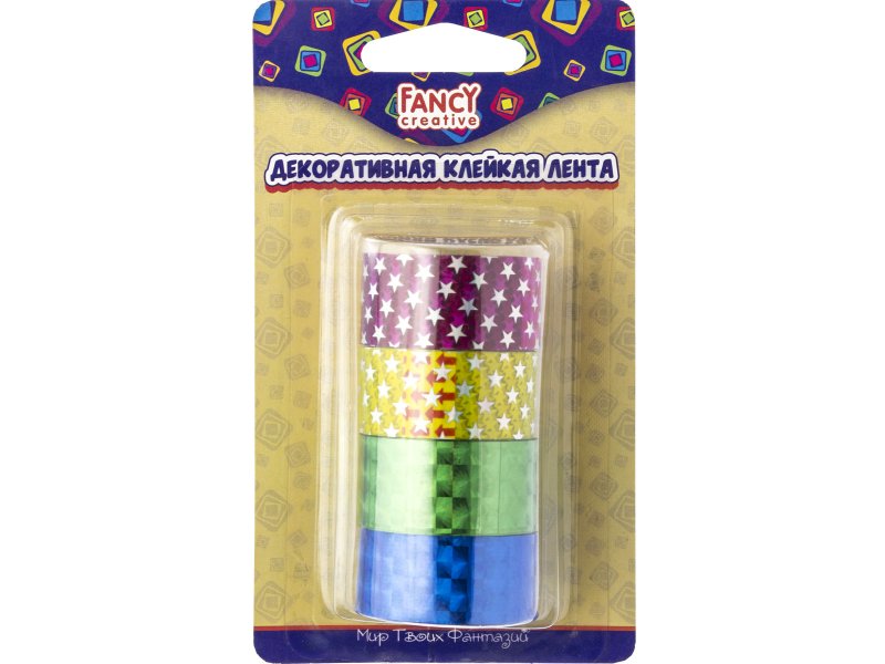 

Лента Fancy Creative клейкая декоративная Праздник, 18 мм*3 м, 4 шт.