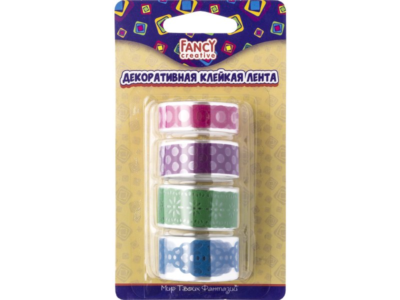 

Лента Fancy Creative клейкая декоративная, Тесьма 1 м, 4 шт.