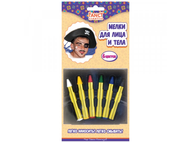 

Мелки Fancy Creative для лица и тела, 6 стандартных цветов, 22 г