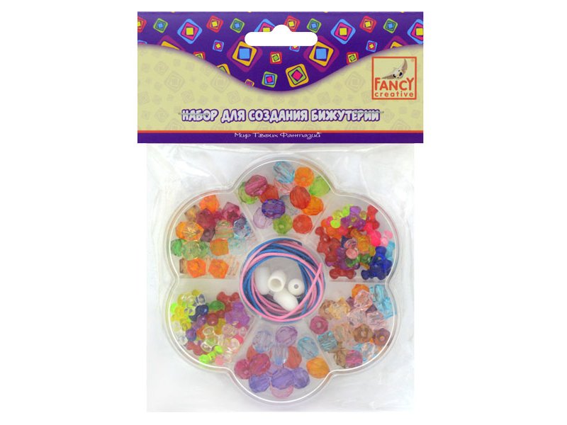 

Набор Fancy Creative д/бижутерии Бижу-4, бусины 50 г, шнур 2 шт.*0,8 м