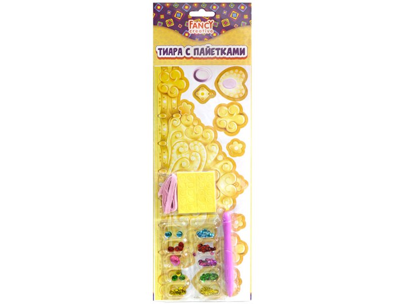 Fancy Creative Набор Fancy Creative для создания бижутерии, Тиара с пайетками, 29*11 см