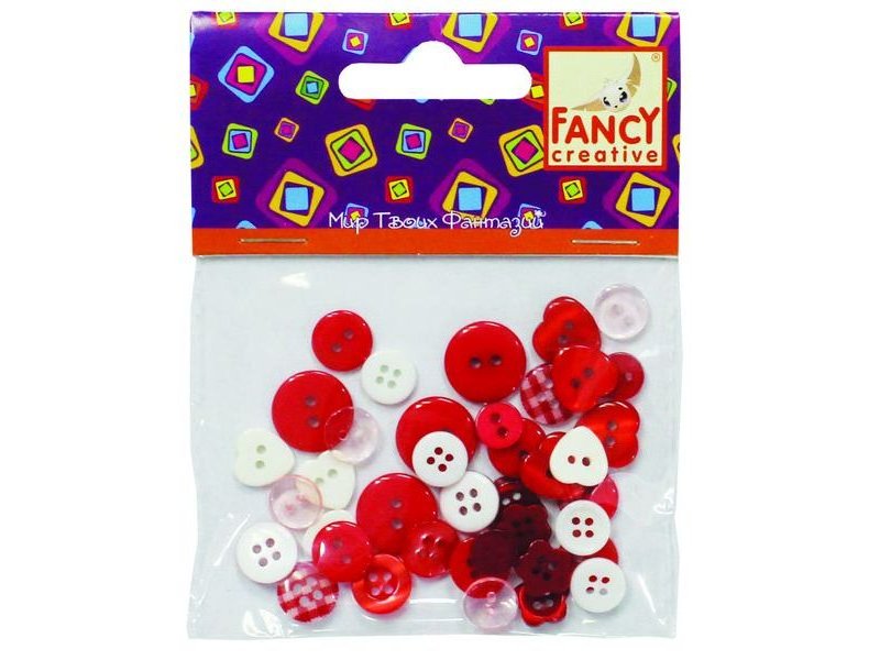 

Набор Fancy Creative, Пуговицы декоративные Валентинка, 40 шт.