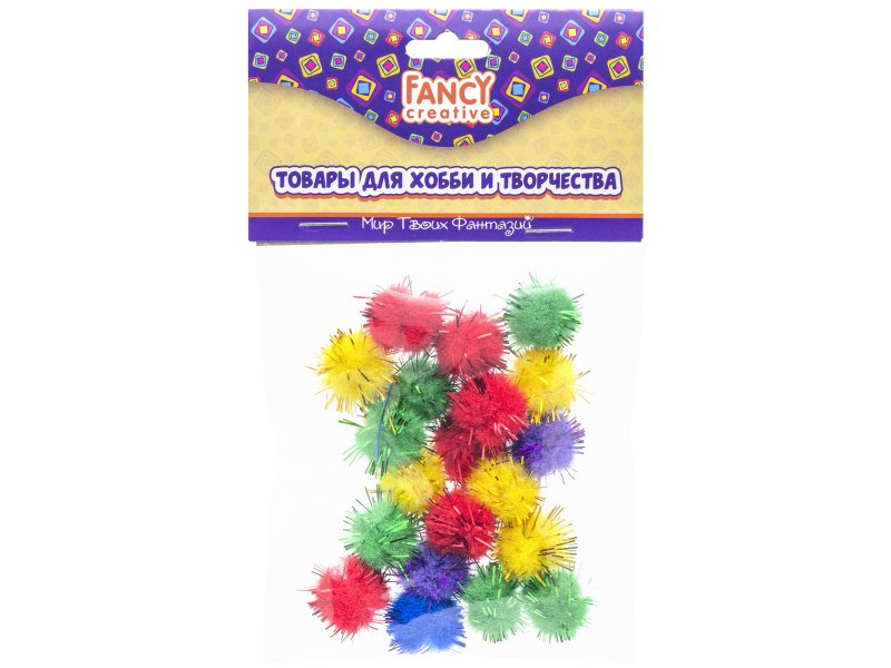 

Помпоны Fancy Creative блестящие, d=1,2 см, 20 шт.
