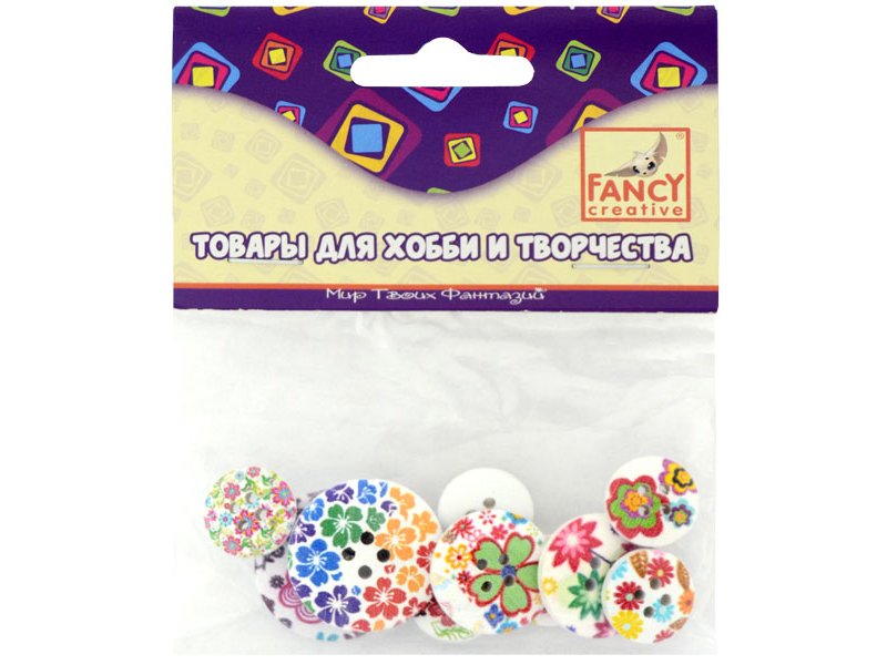 

Пуговицы Fancy Creative декоративные, Цветы деревянные, 10 шт.