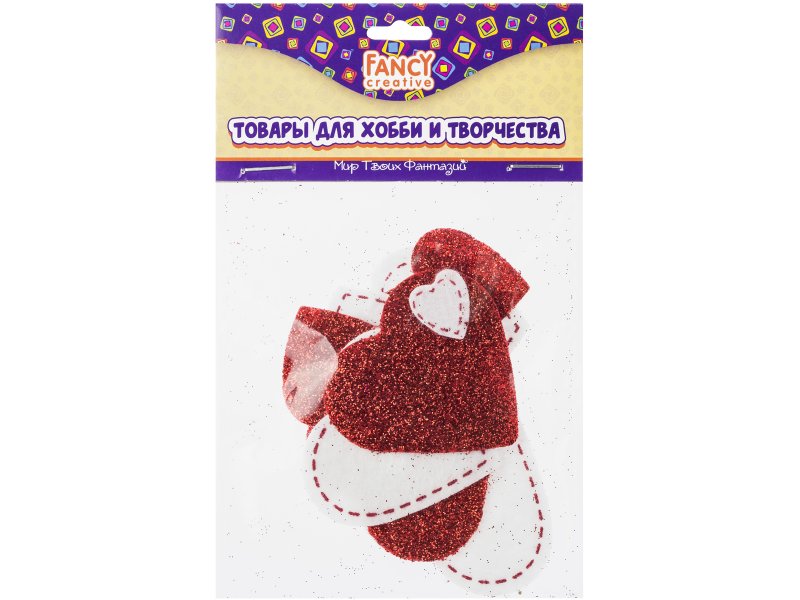 

Стикеры Fancy Creative, фетровые сердечки со стежком, 6 шт.