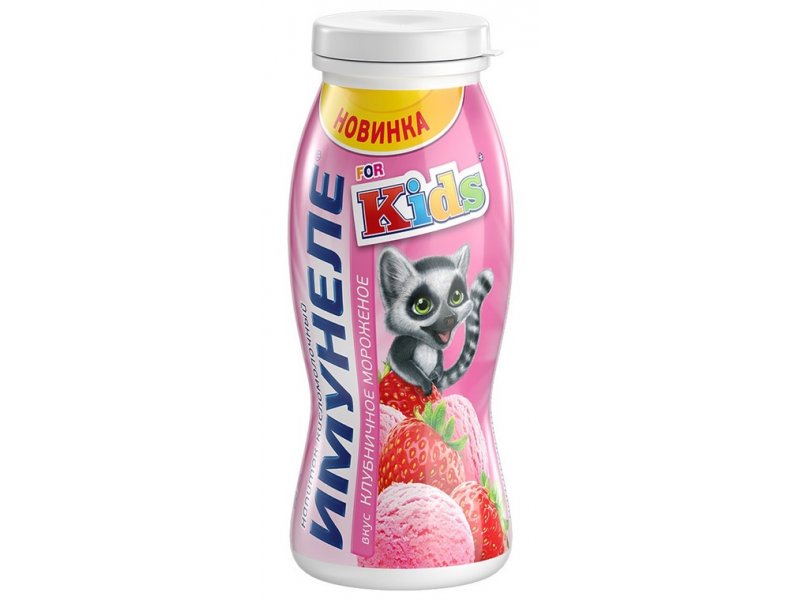 

Напиток Imunele For Kids кисломолочный с соком Клубничное мороженое 1,5%, 100 г