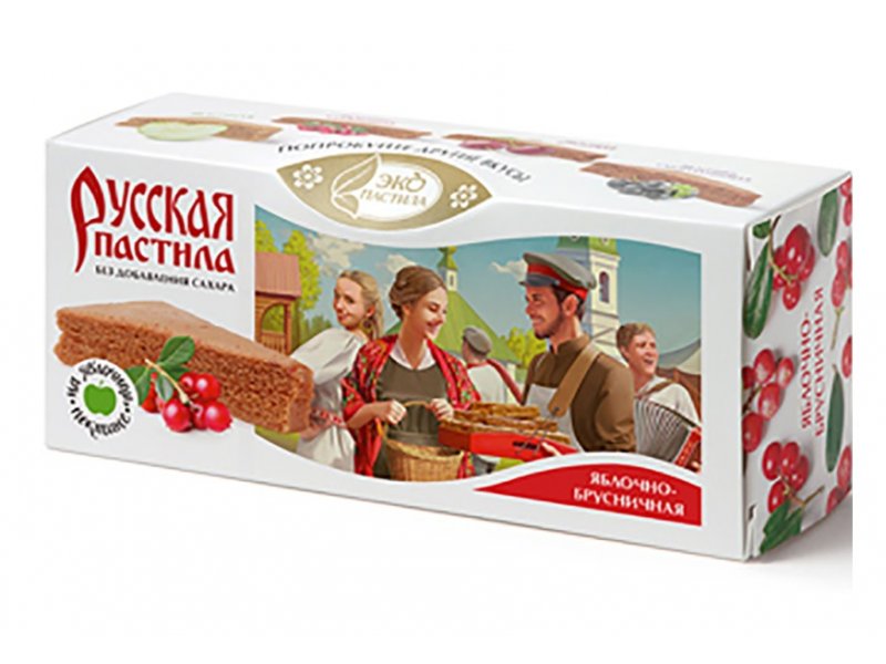 

Пастила русская Эко яблочно-брусничная 45 г, коробка