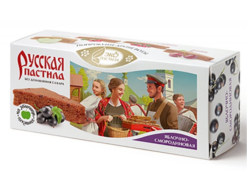

Пастила русская Эко яблочно-смородиновая 45 г, коробка