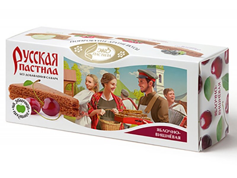 

Пастила русская Эко яблочно-вишневая 45 г, коробка