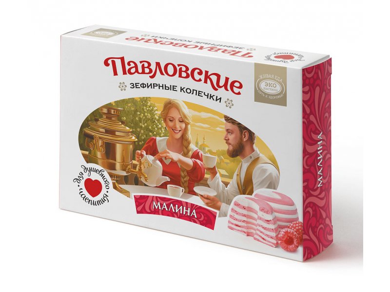

Колечки зефирные ЭкоПастила Павловские со вкусом малины, 140 г