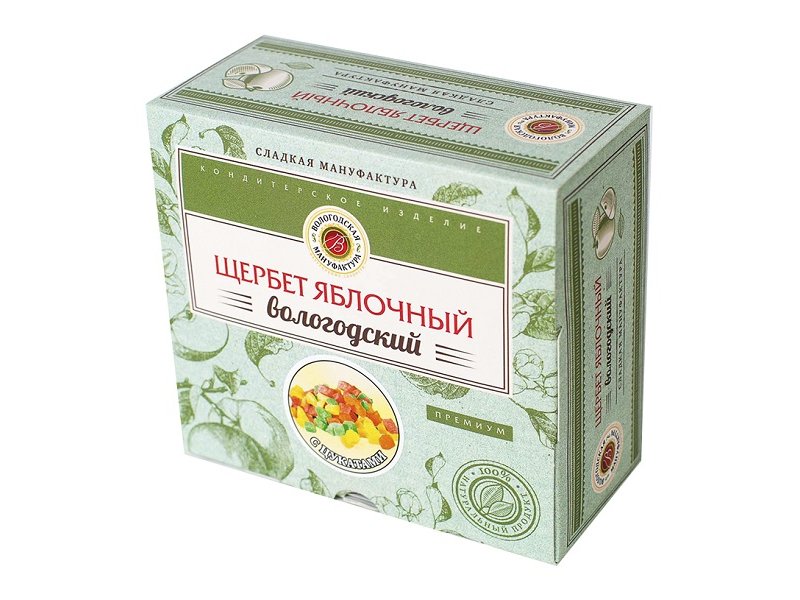 

Щербет Вологодская мануфактура, яблочный с цукатами, 250 г