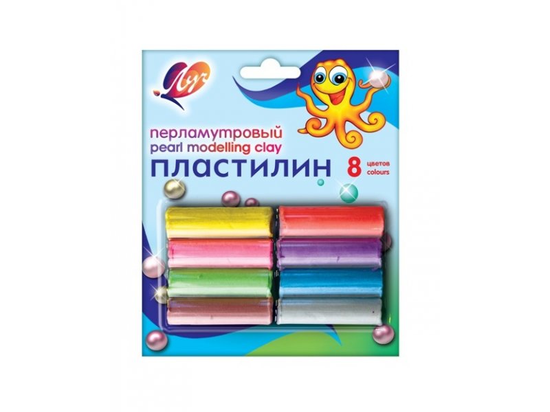 

Пластилин Луч, Перламутр 8 цв.