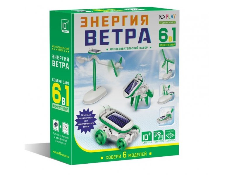 

Конструктор ND Play Энергия ветра 6 в 1 зеленый