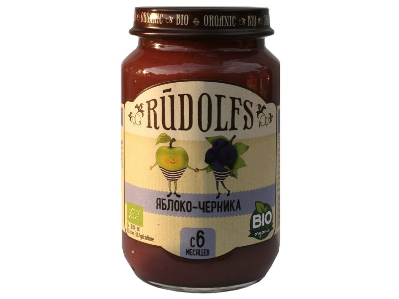 

Пюре Rudolfs Bio Organic Яблоко, черника 190 г