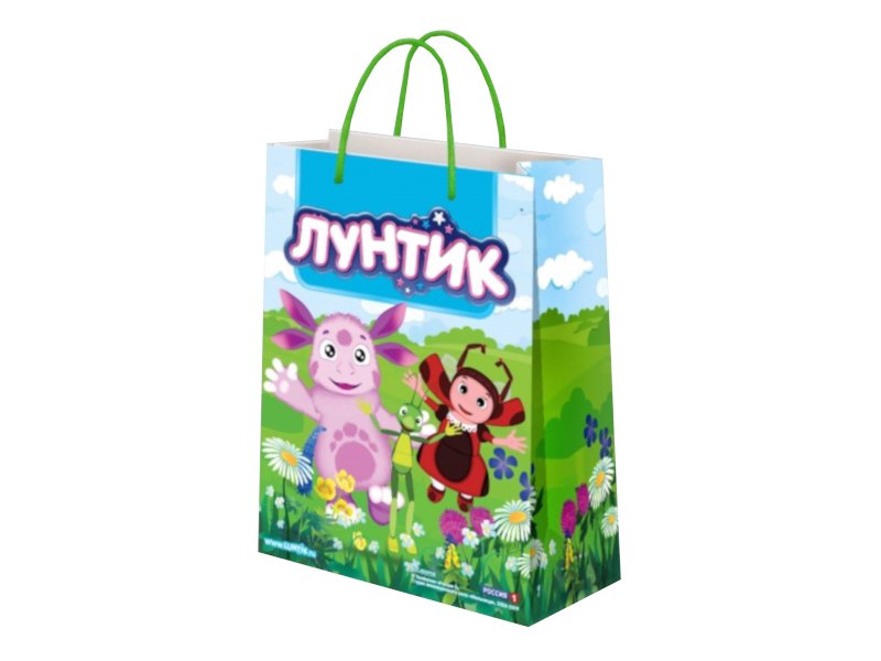 

Пакет подарочный Играем вместе, Лунтик 33*46*20 см