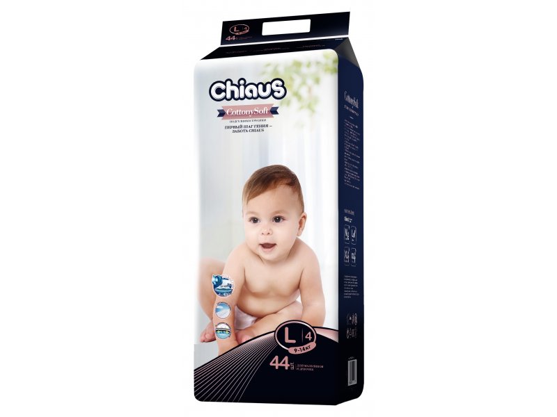 

Подгузники-трусики Chiaus Cottony Soft L (9-14 кг), 44 шт.