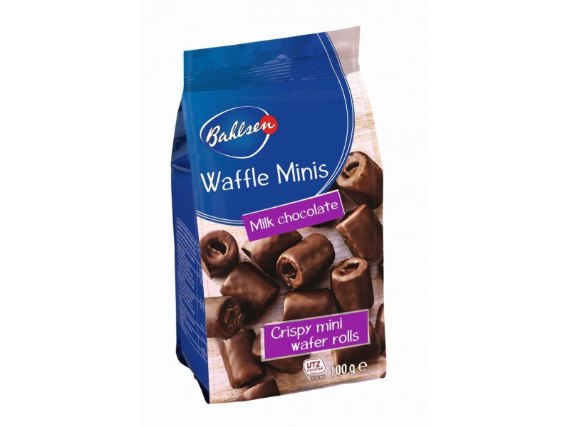 

Вафли-трубочки Bahlsen, Waffle Minis Шоко в шоколаде на цельном молоке 100 г