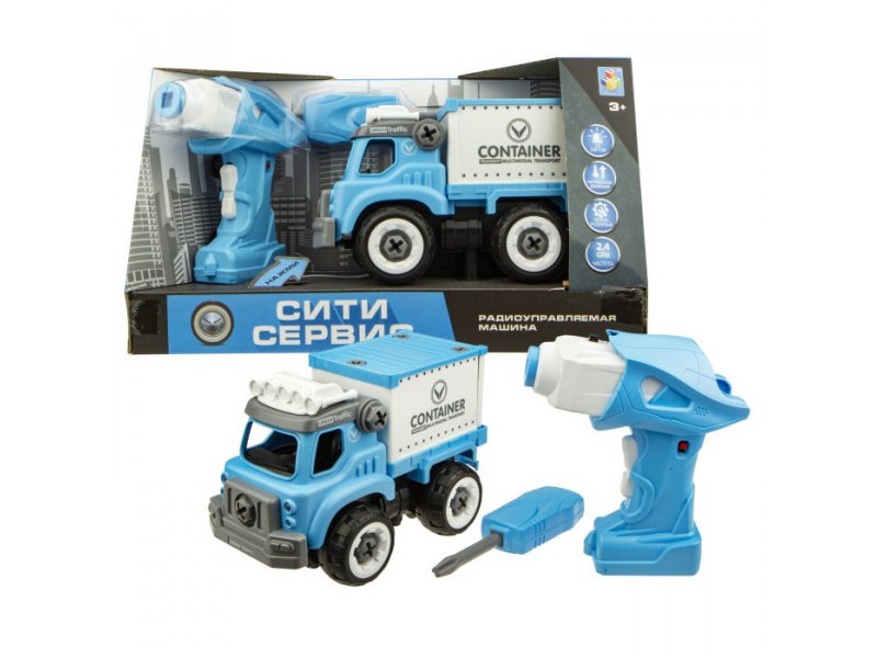 1TOY Игрушка 1 Toy Сити-сервис, Грузовик сборный на р/у 18 см