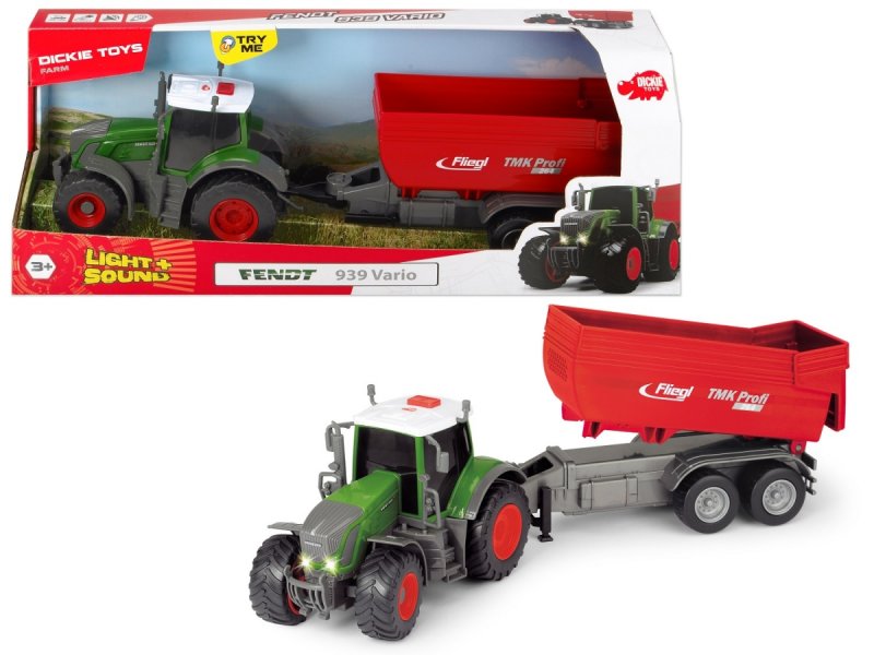 Dickie Toys Игрушка Dickie Toys Трактор с прицепом Fendt 939 Vario фрикционный свет/звук 41 см машина пластиковая dickie 3737000 трактор fendt с прицепом 41см свет звук