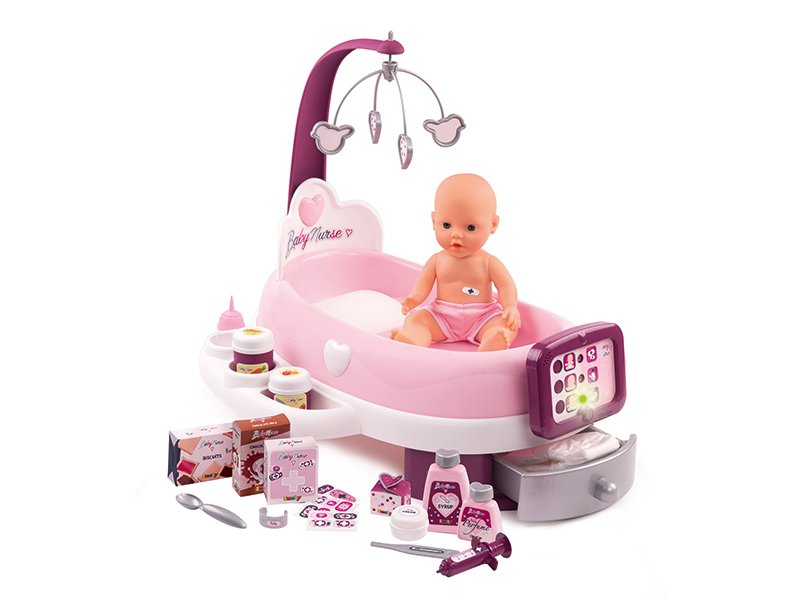 Smoby Набор игровой Smoby по уходу с куклой и планшетом Baby Nurse свет/ звук 22 аксессуара
