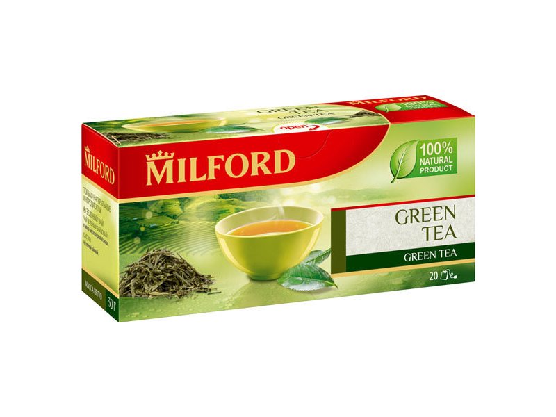 Milford Чай зеленый Milford Green tea 20 пакетиков