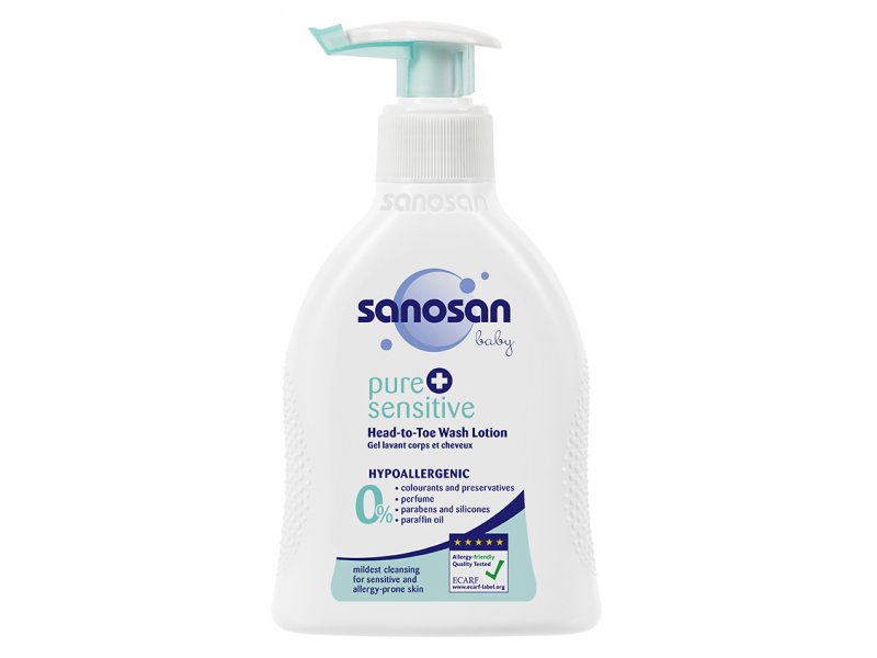 Sanosan Средство для купания Sanosan Baby детское 2в1 Pure+Sensitive, 200 мл