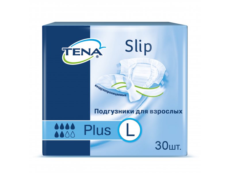 Tena Подгузники для взрослых Tena Slip Plus, размер L (100-150 см), 30 шт