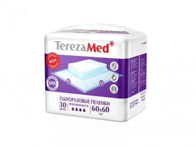 Пеленки Tereza MED Super одноразовые, впитывающие 60*60, 30 шт. 1-00090474_1