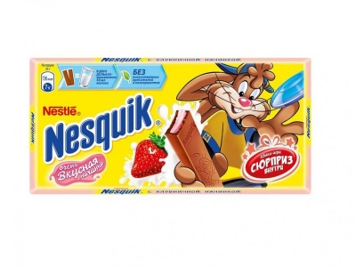 Шоколад Nestle Nesquik молочный с клубничной начинкой 100 г 1-00091907_1