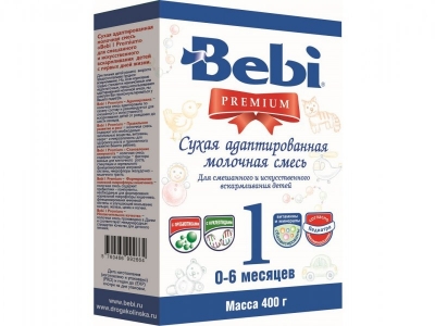 Смесь Bebi Premium 1 молочная с 0-6 мес. 400 г пачка 1-00093135_1