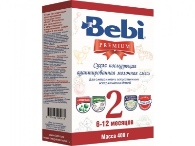 Смесь Bebi Premium 2 молочная с 6-12 мес. 400 г пачка 1-00093137_1