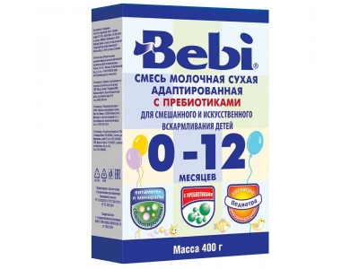 Смесь Bebi молочная с пребиотиками с 0-12 мес. 400 г пачка 1-00093139_1