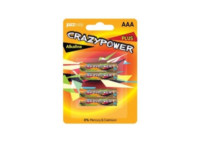 Батарейки JazzWay CrazyPower Plus BL-4 AAA LR03, 4 шт. 1-00094294_1