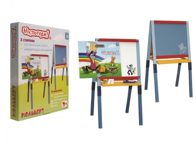 Мольберт 1Toy, Ну, погоди! двусторонний, съемный планшет, сосна 91*47 см 1-00096405_1