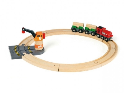 Игрушка из дерева BRIO, Ж/д с подъемным краном и товарным поездом, 15 дет. 1-00097080_2