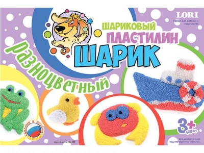 Пластилин Lori, шариковый, Шарик 6 цветов 1-00097431_1