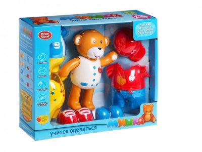 Игрушка развивающая Play Smart, Мишка учит одеваться 1-00105571_1