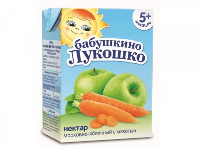 Нектар Бабушкино Лукошко Морковно-яблочный с мякотью, Tetra Pak 200 мл 1-00108545_1
