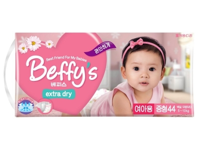 Подгузники для девочек Beffys extra dry M, 5-10 кг 44 шт. 1-00111799_1