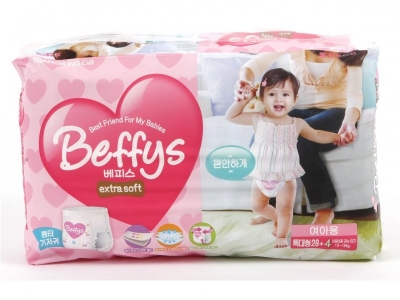 Подгузники-трусики для девочек Beffys extra soft XL, 13-18 кг 32 шт. 1-00111807_1