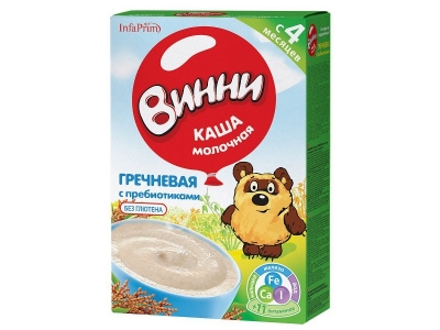 Каша Винни молочная Гречневая с пребиотиками 220 г 1-00068319_1